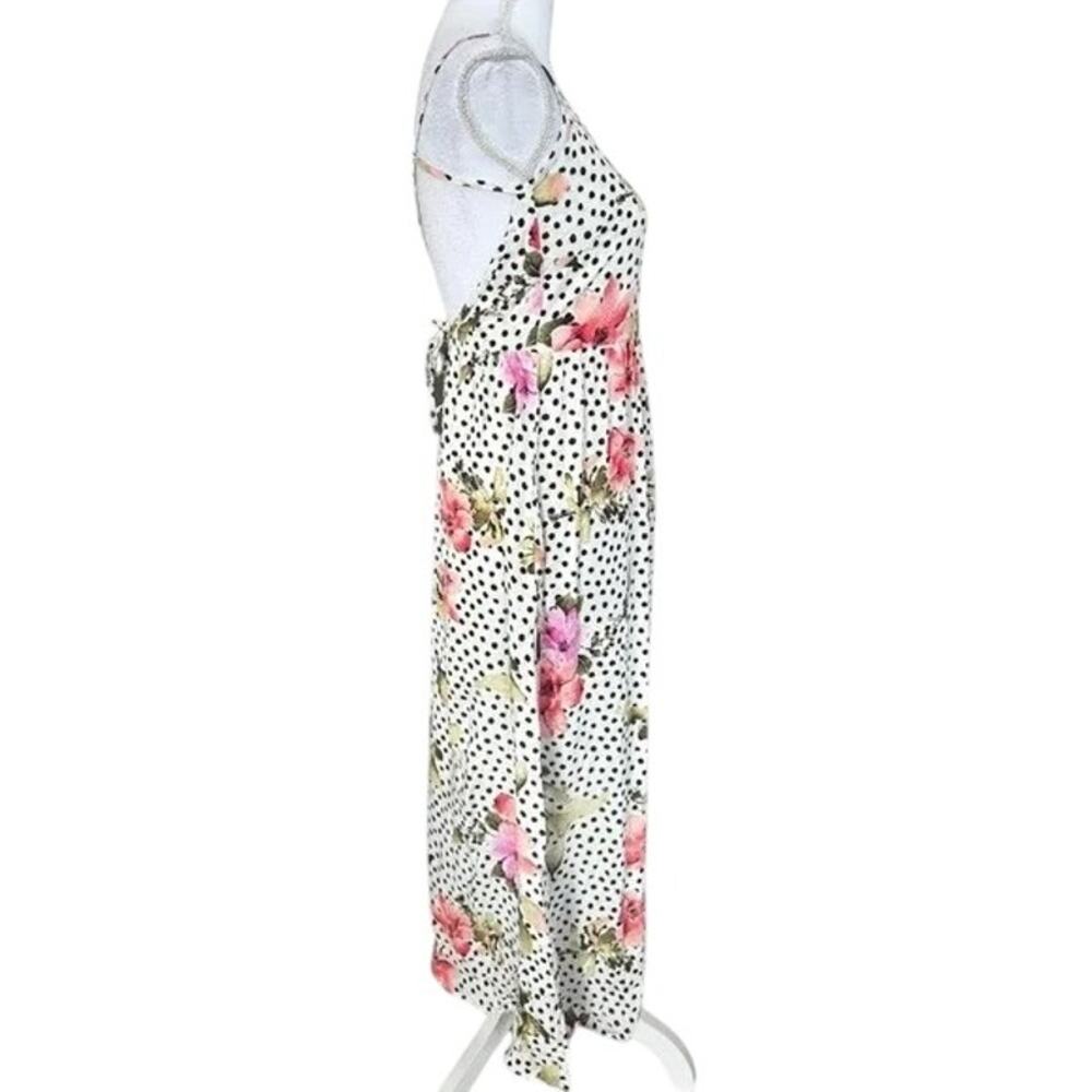 Stillwater Floral Polka Dot Open Back Maxi Dress M NWT Side Slit Pockets Boho - Picture 4 of 10